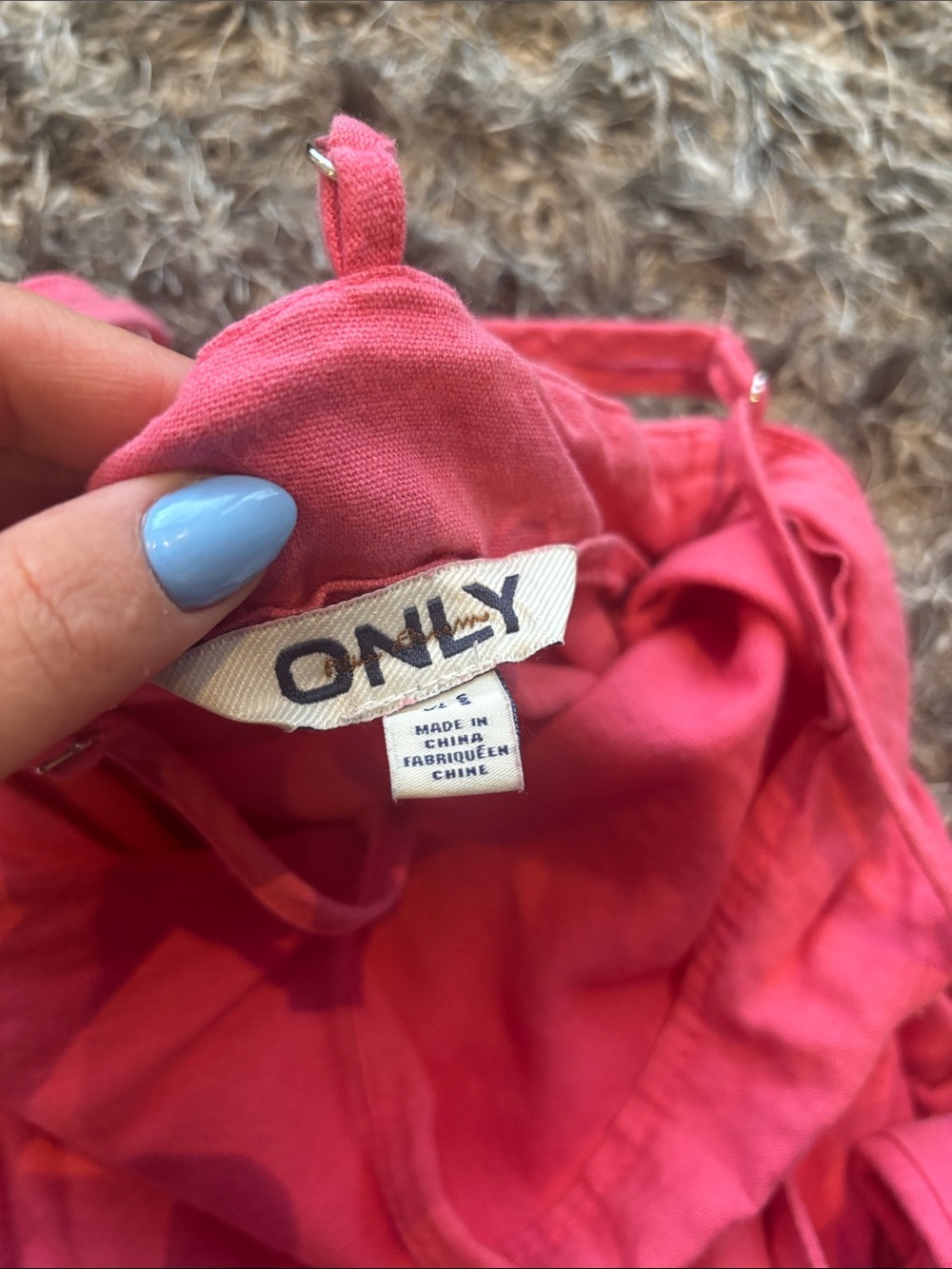 Only | S | Linen blend Pink Wrap Mini Dress with Tie Detail - Picture 4 of 5